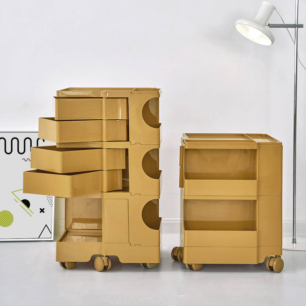 MarlookIn Storage Trolley Bedside Table 5 Tier Cart Boby Replica Yellow