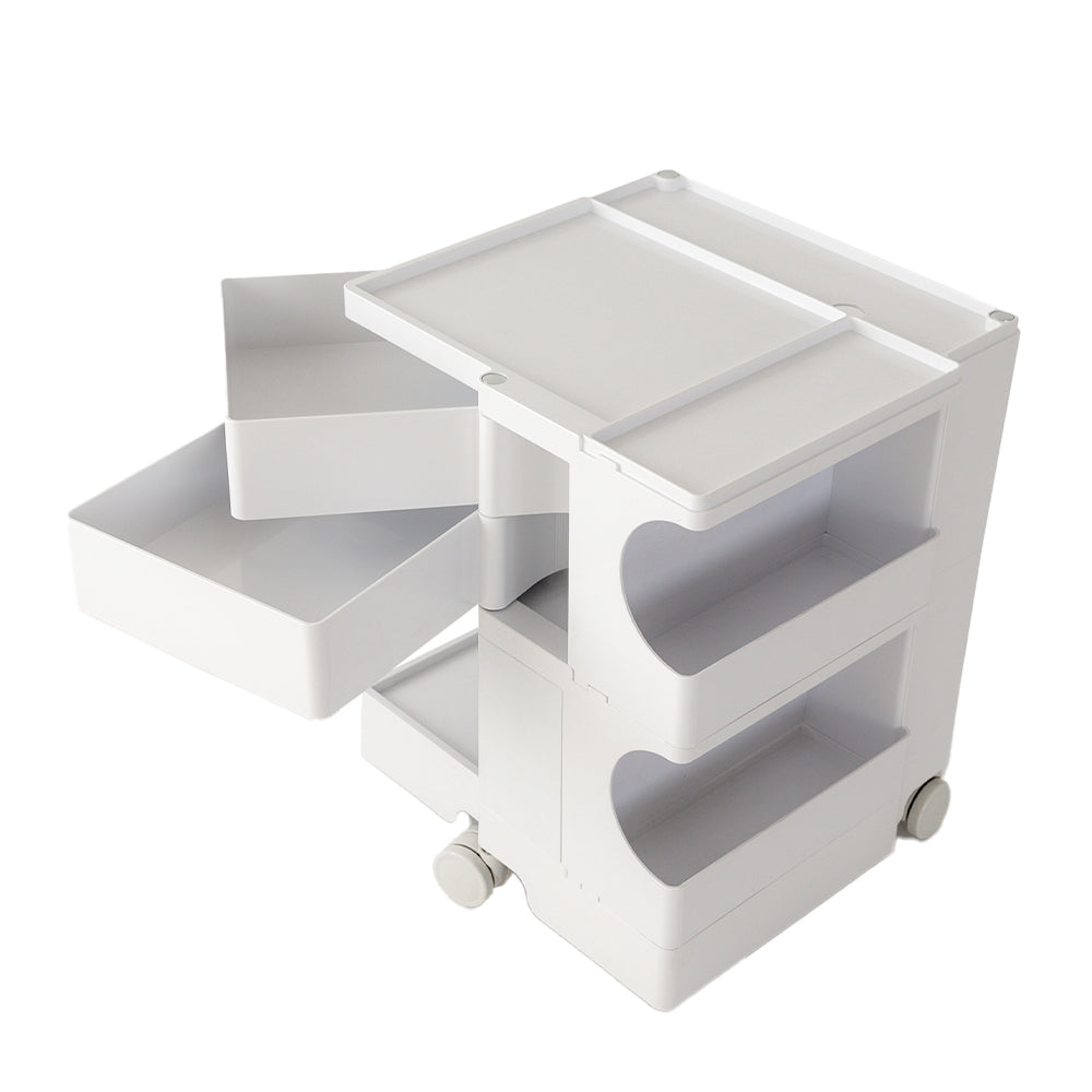 MarlookIn Storage Trolley Bedside Table 3 Tier Cart Boby Replica White