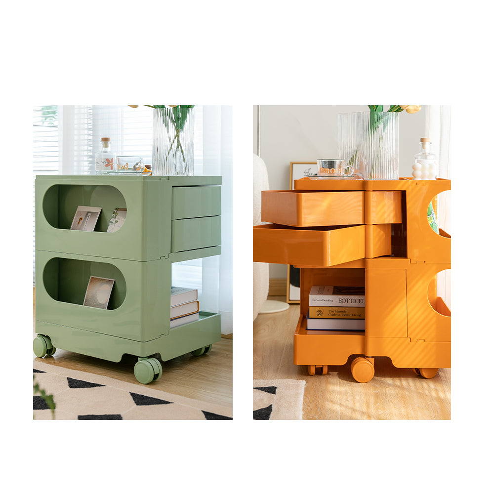 MarlookIn Storage Trolley Bedside Table 3 Tier Cart Boby Replica White