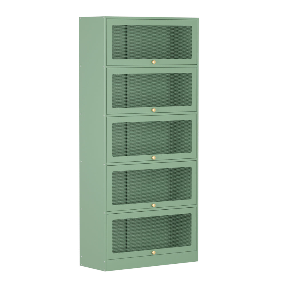 MarlookIn Buffet Sideboard Cupboard Cabinet Storage Mesh Doors Metal Green ELIA