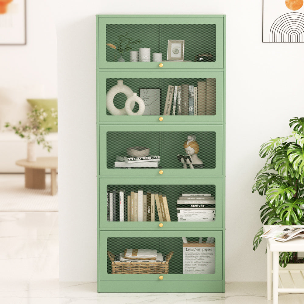 MarlookIn Buffet Sideboard Cupboard Cabinet Storage Mesh Doors Metal Green ELIA
