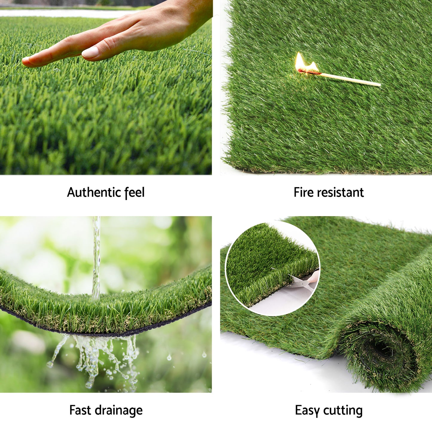 Marlook Artificial Grass 30mm 2mx5m 50SQM Synthetic Fake Lawn Turf Plastic Plant 4-coloured