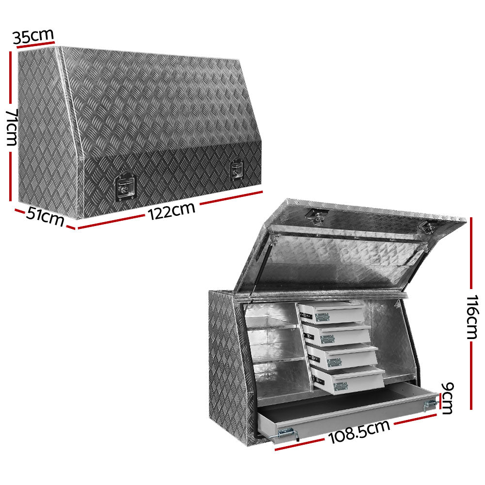 Marlook Aluminium Ute Tool Box Drawers Storage Truck Trailer Lock