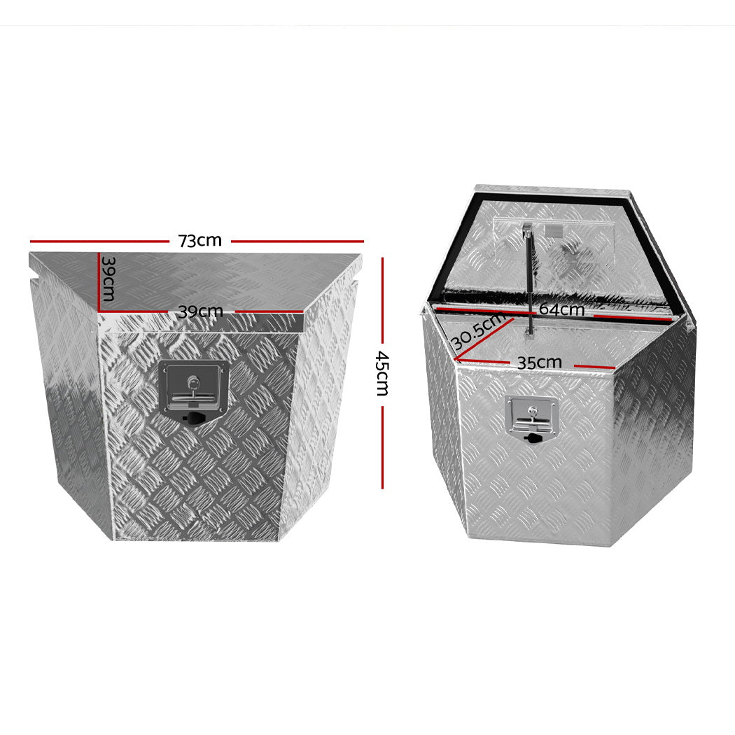 Marlook Aluminium Ute Tool Box Storage Lock Box Ute Trailer Vehicle Truck