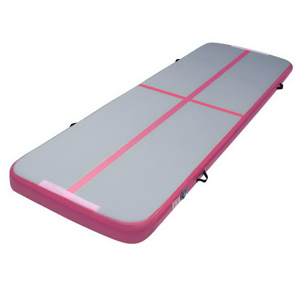 Marlook 3m x 1m Air Track Mat Gymnastic Tumbling Pink and Grey