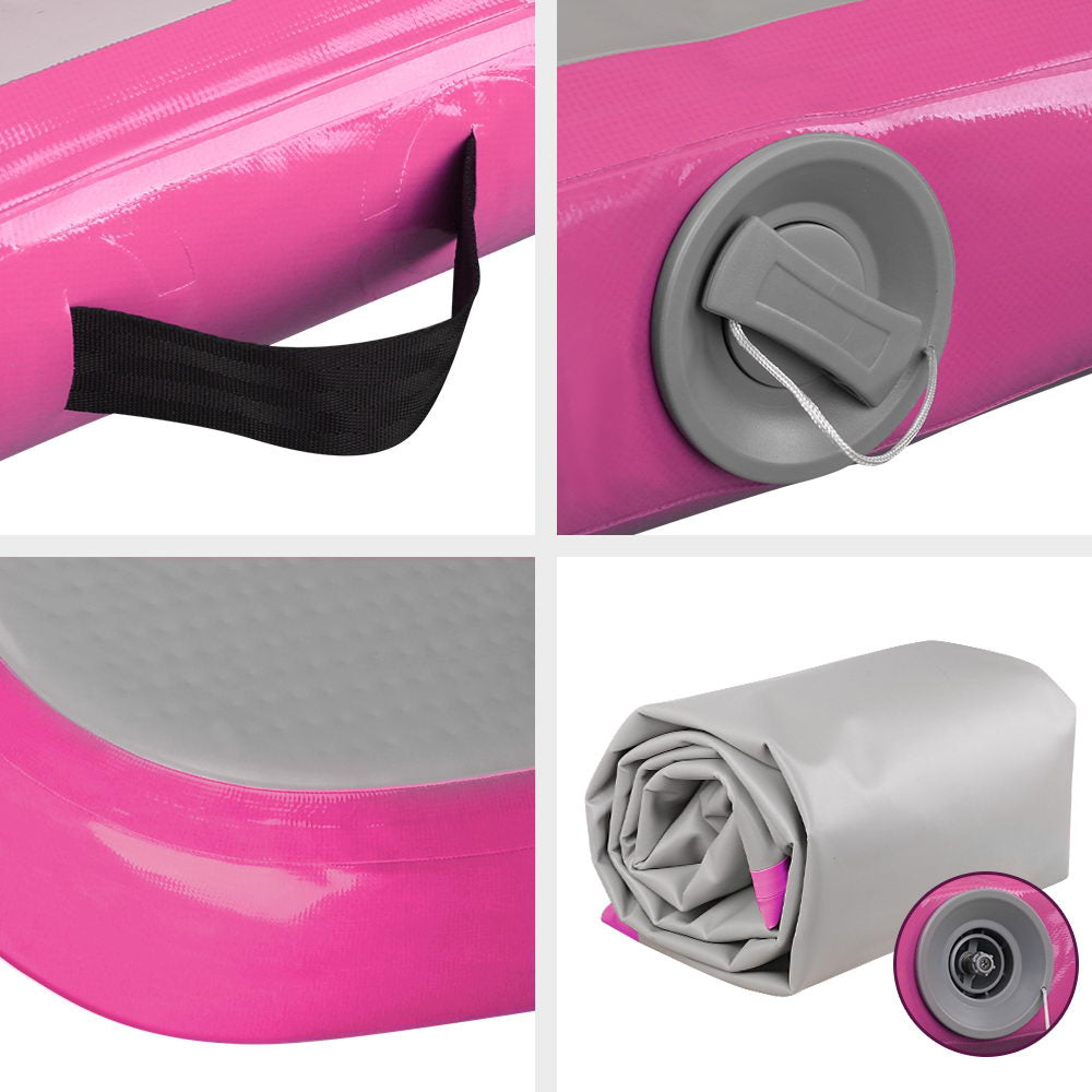 Marlook 3m x 1m Air Track Mat Gymnastic Tumbling Pink and Grey