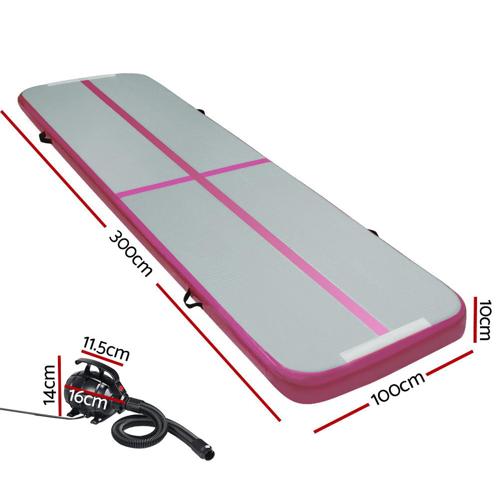 Marlook GoFun 3X1M Inflatable Air Track Mat with Pump Tumbling Gymnastics Pink