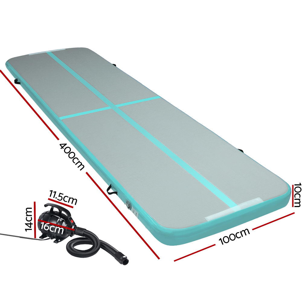 Marlook GoFun 4X1M Inflatable Air Track Mat with Pump Tumbling Gymnastics Green