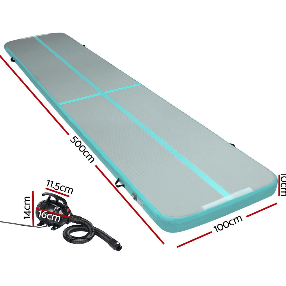 Marlook GoFun 5X1M Inflatable Air Track Mat with Pump Tumbling Gymnastics Green
