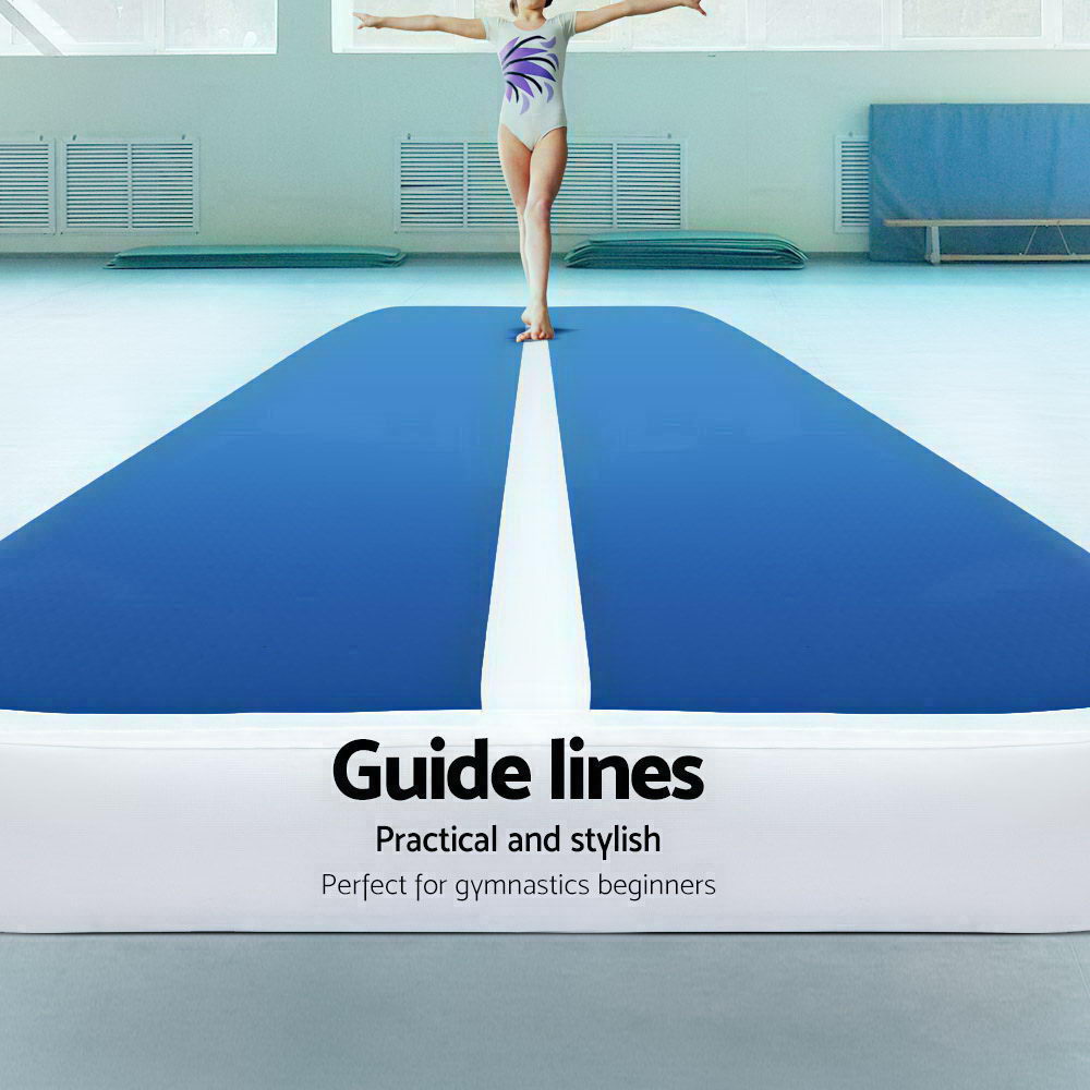 Marlook 5X1M Inflatable Air Track Mat 20CM Thick with Pump Tumbling Gymnastics Blue