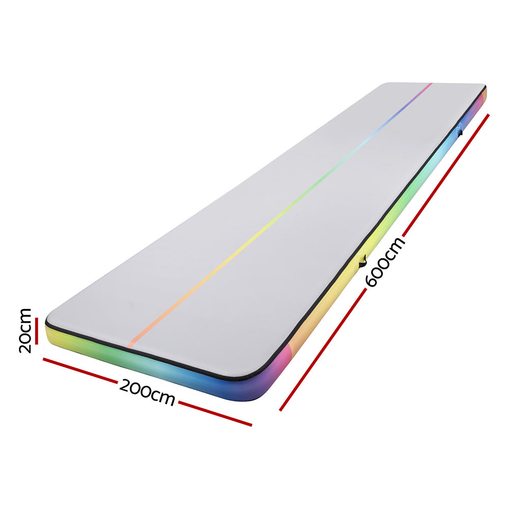 Marlook 6M Air Track Mat Inflatable Gymnastics Tumbling Mat Colourful