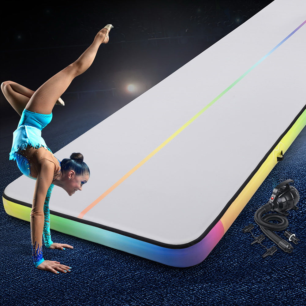 Marlook 6M Air Track Mat Inflatable Gymnastics Tumbling Mat W/ Pump Colourful