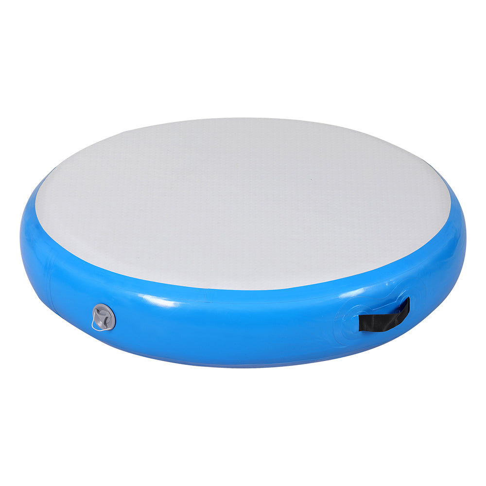 Marlook 1m Air Track Spot Inflatable Gymnastics Tumbling Mat Round Blue