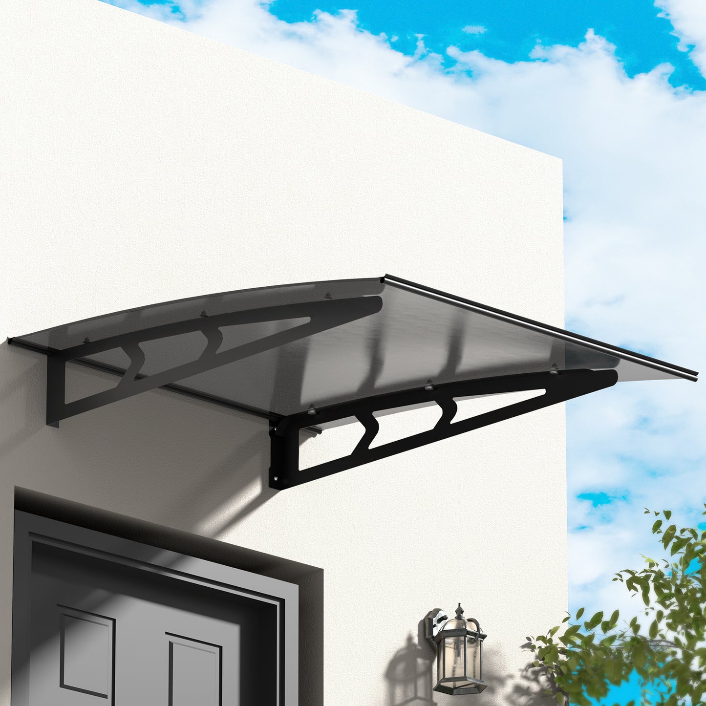 Marlook Window Door Awning Canopy 1mx1m Grey Solid Sheet Metal Frame