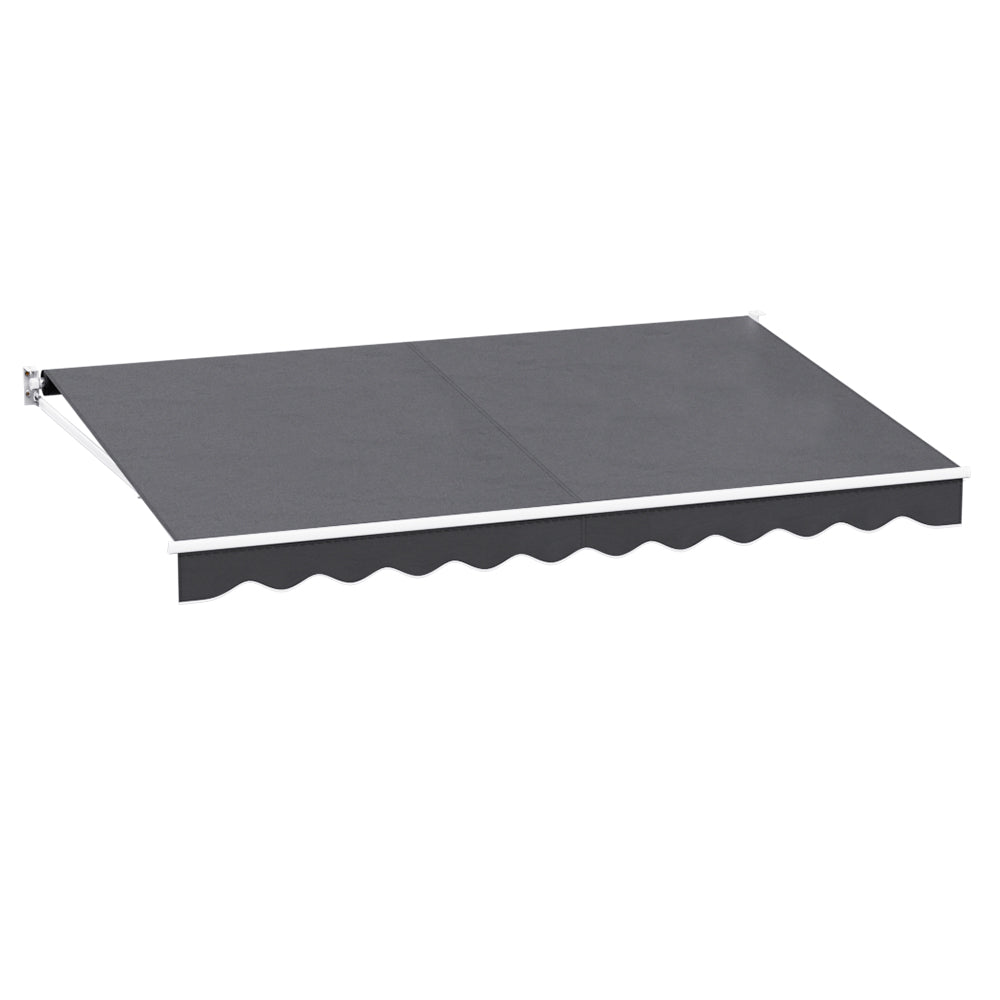 Marlook Retractable Folding Arm Awning Manual Sunshade 4Mx2.5M Grey
