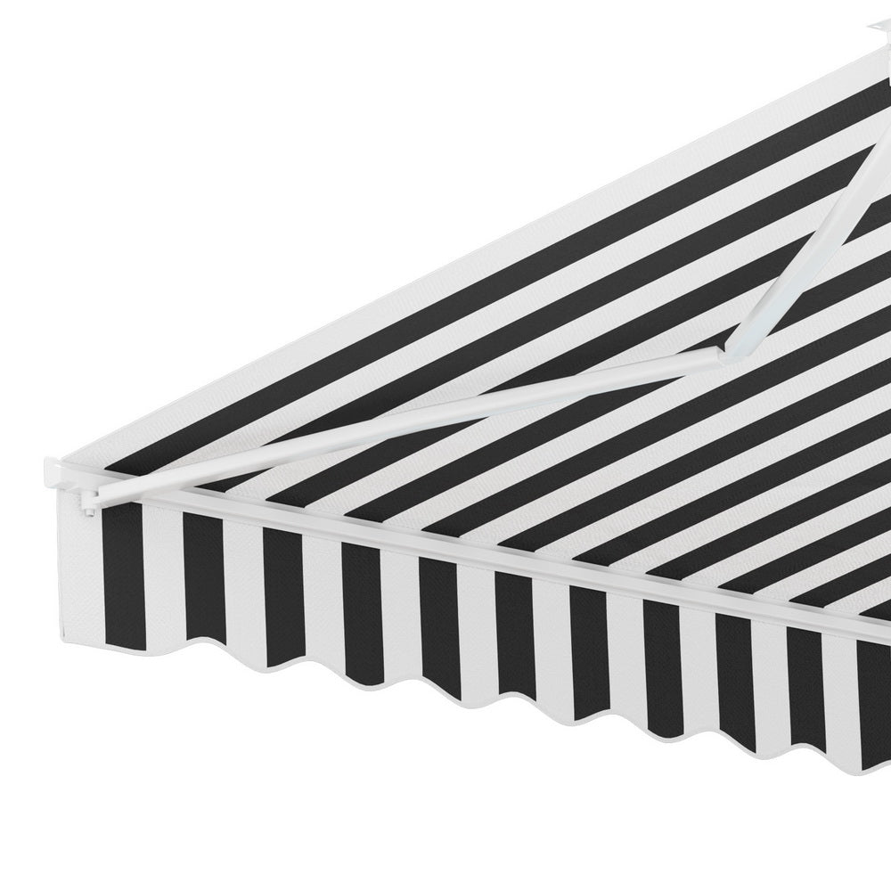 Marlook Retractable Folding Arm Awning Manual Sunshade 4Mx3M Grey White