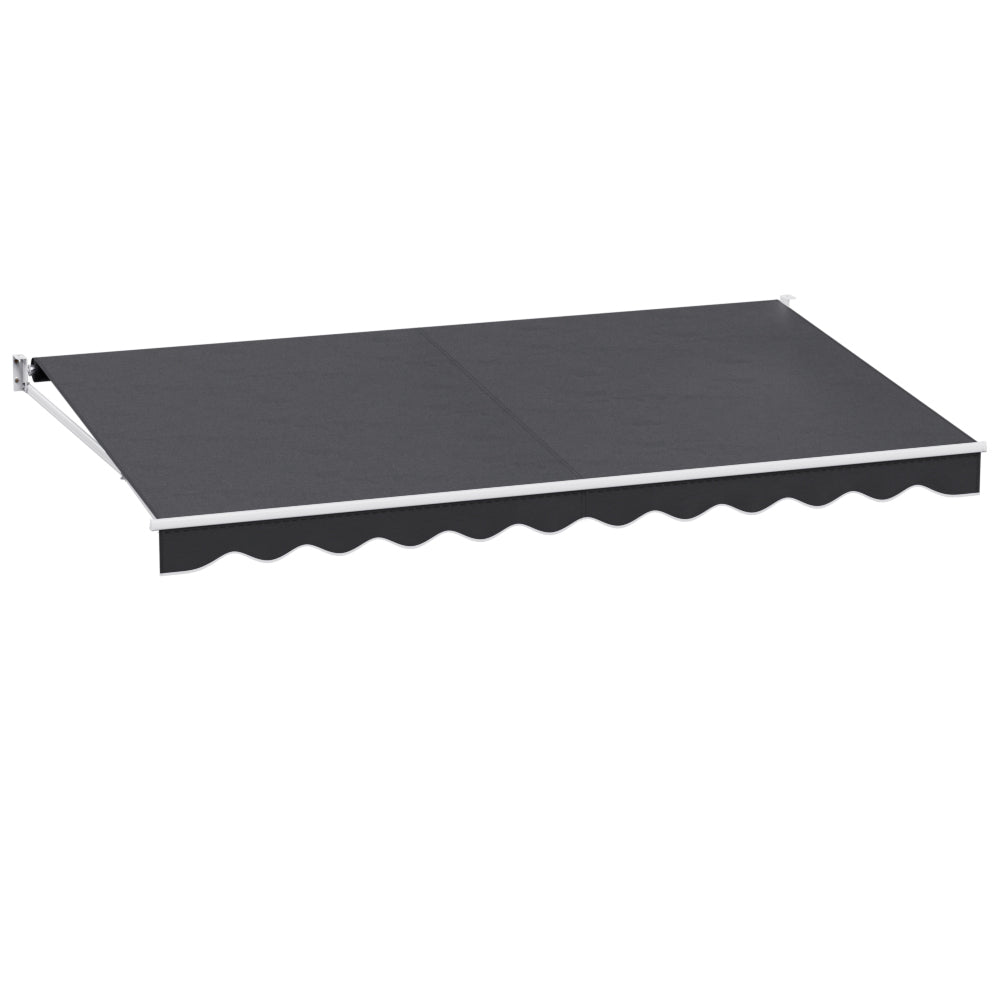 Marlook Retractable Folding Arm Awning Manual Sunshade 4.5Mx2.5M Grey