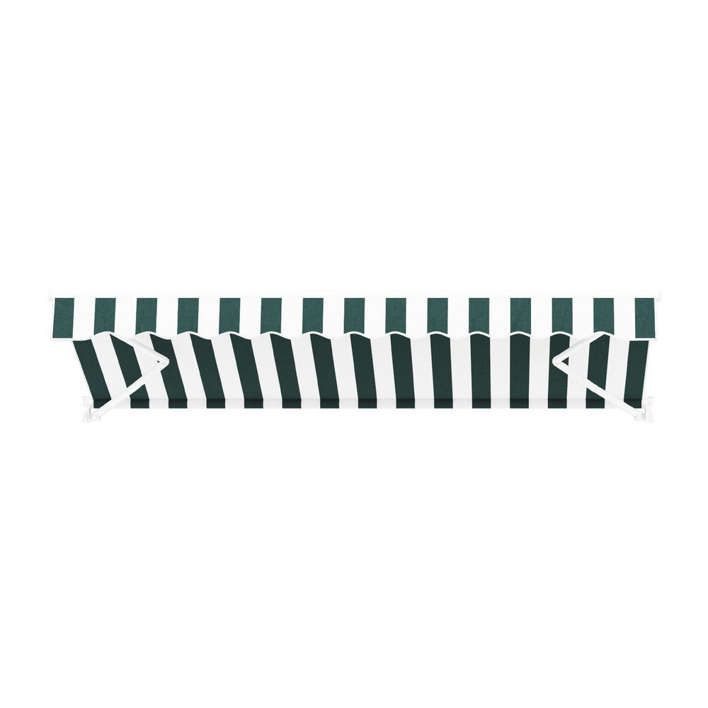 Marlook Retractable Folding Arm Awning Motorised Sunshade 3Mx2.5M Green White