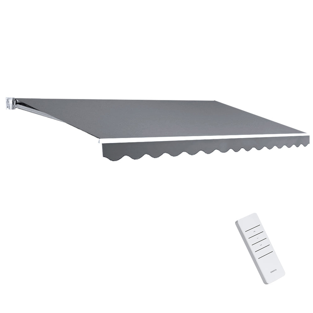 Marlook Retractable Folding Arm Awning Motorised Sunshade 4Mx2.5M Pearl Grey