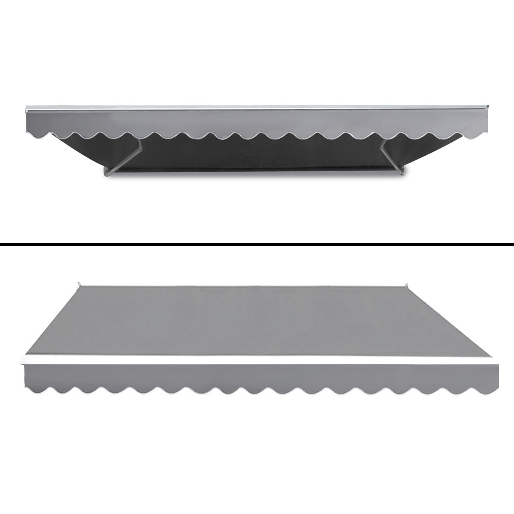 Marlook Retractable Folding Arm Awning Motorised Sunshade 4Mx2.5M Pearl Grey