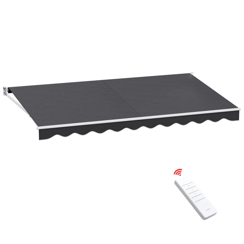 Marlook Retractable Folding Arm Awning Motorised Sunshade 4.5Mx2.5M Grey