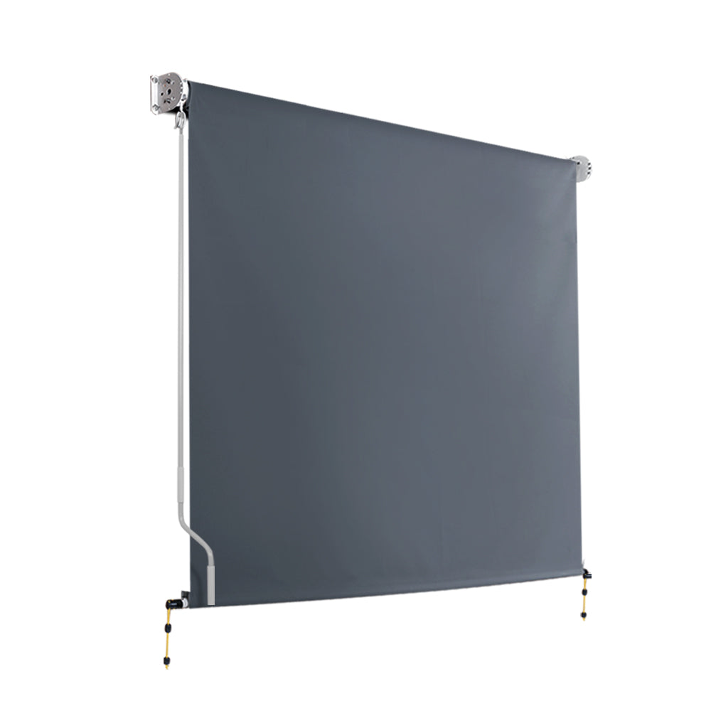 Marlook Outdoor Blinds Blackout Roll Down Awning Window Shade 1.5X2.5M Grey