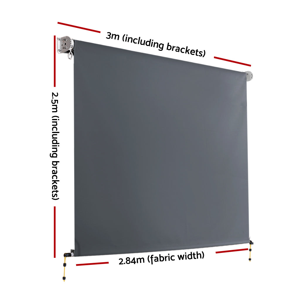 Marlook Outdoor Blind Window Roll Down Awning Canopy Privacy Screen 3X2.5M