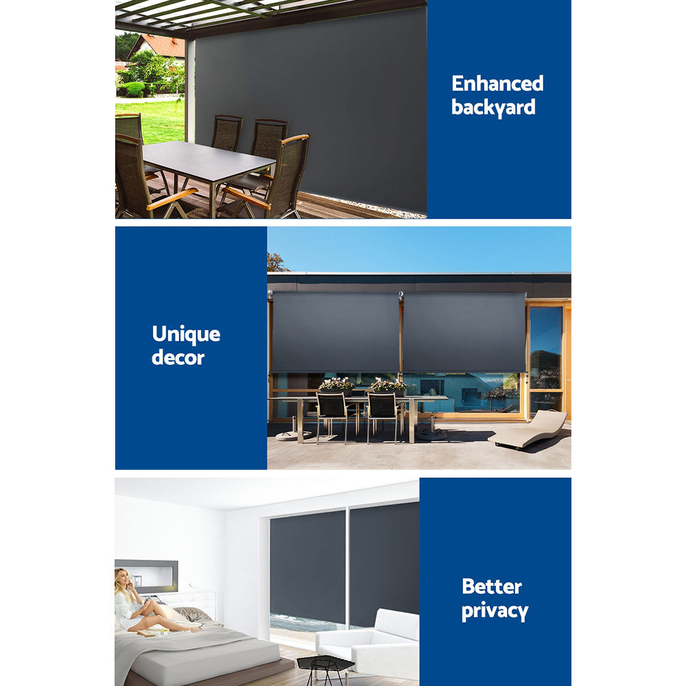Marlook Outdoor Blind Window Roll Down Awning Canopy Privacy Screen 3X2.5M