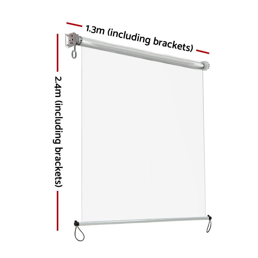 Marlook Outdoor Blinds Transparent Roll Down Awning Window Shade 1.3X2.4M