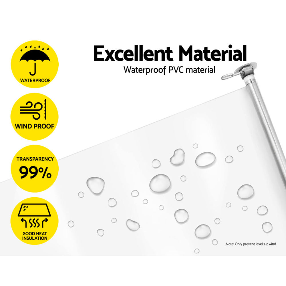 Marlook Outdoor Blinds Transparent Roll Down Awning Window Shade 1.3X2.4M