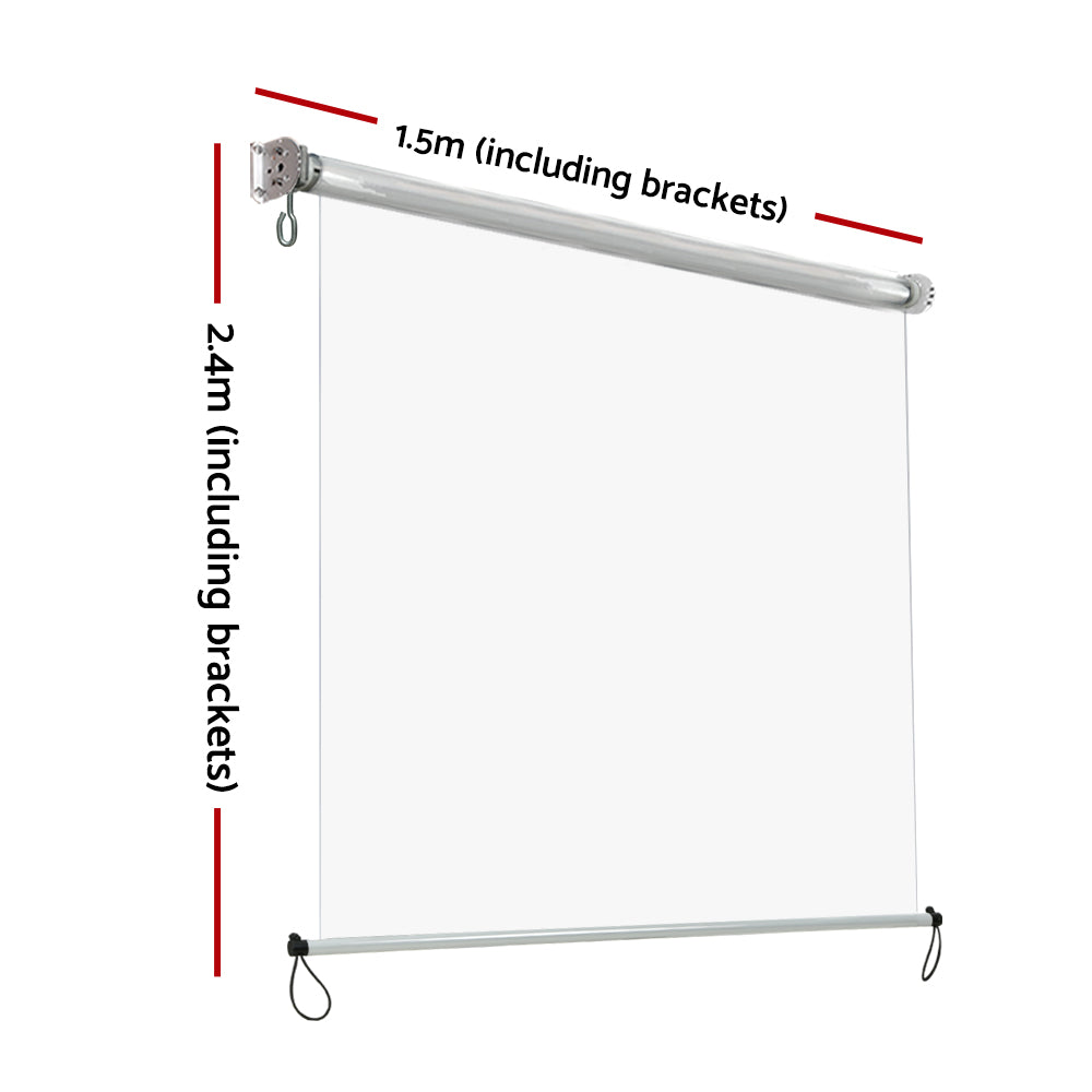 Marlook Outdoor Blinds Transparent Roll Down Awning Window Shade 1.5X2.4M