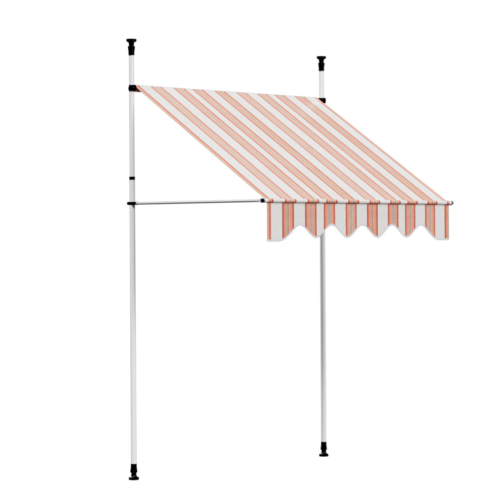 Marlook Window Fixed Pivot Arm Awning Outdoor Door Canopy 2X1.8M Beige/Brown