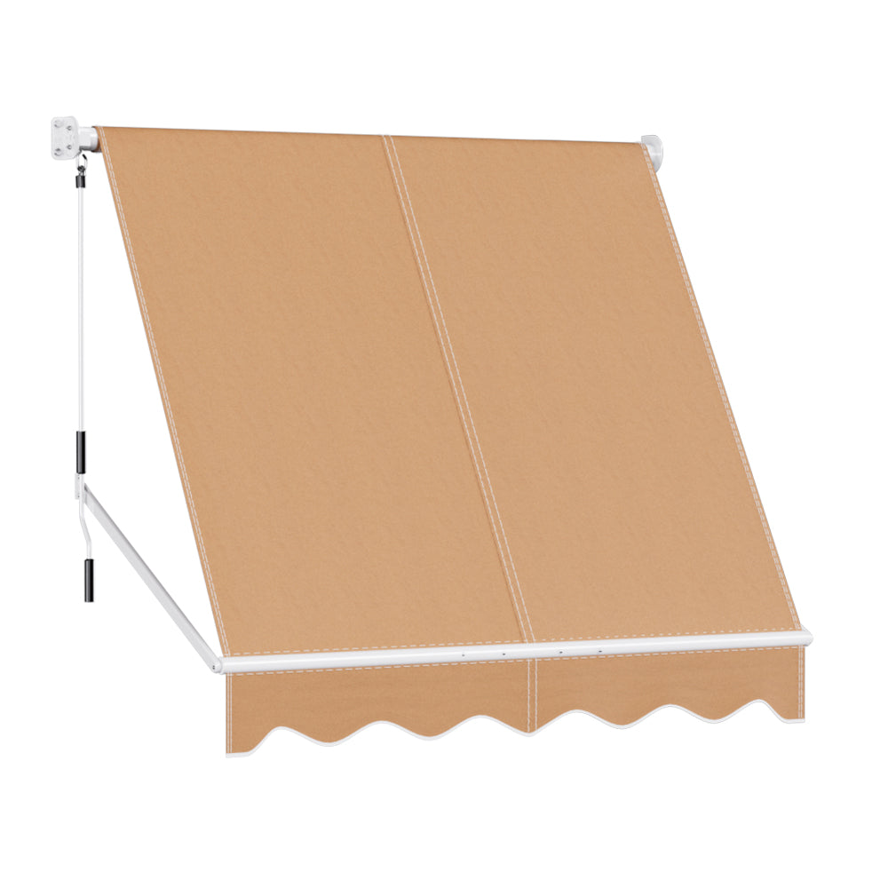 Marlook Window Fixed Pivot Arm Awning Outdoor Retractable Canopy 2.1X2.1M Beige