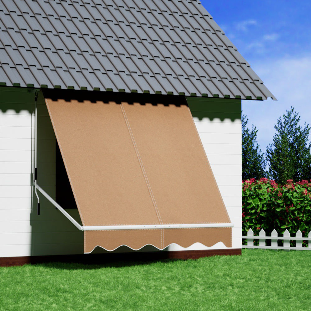 Marlook Window Fixed Pivot Arm Awning Outdoor Retractable Canopy 2.1X2.1M Beige
