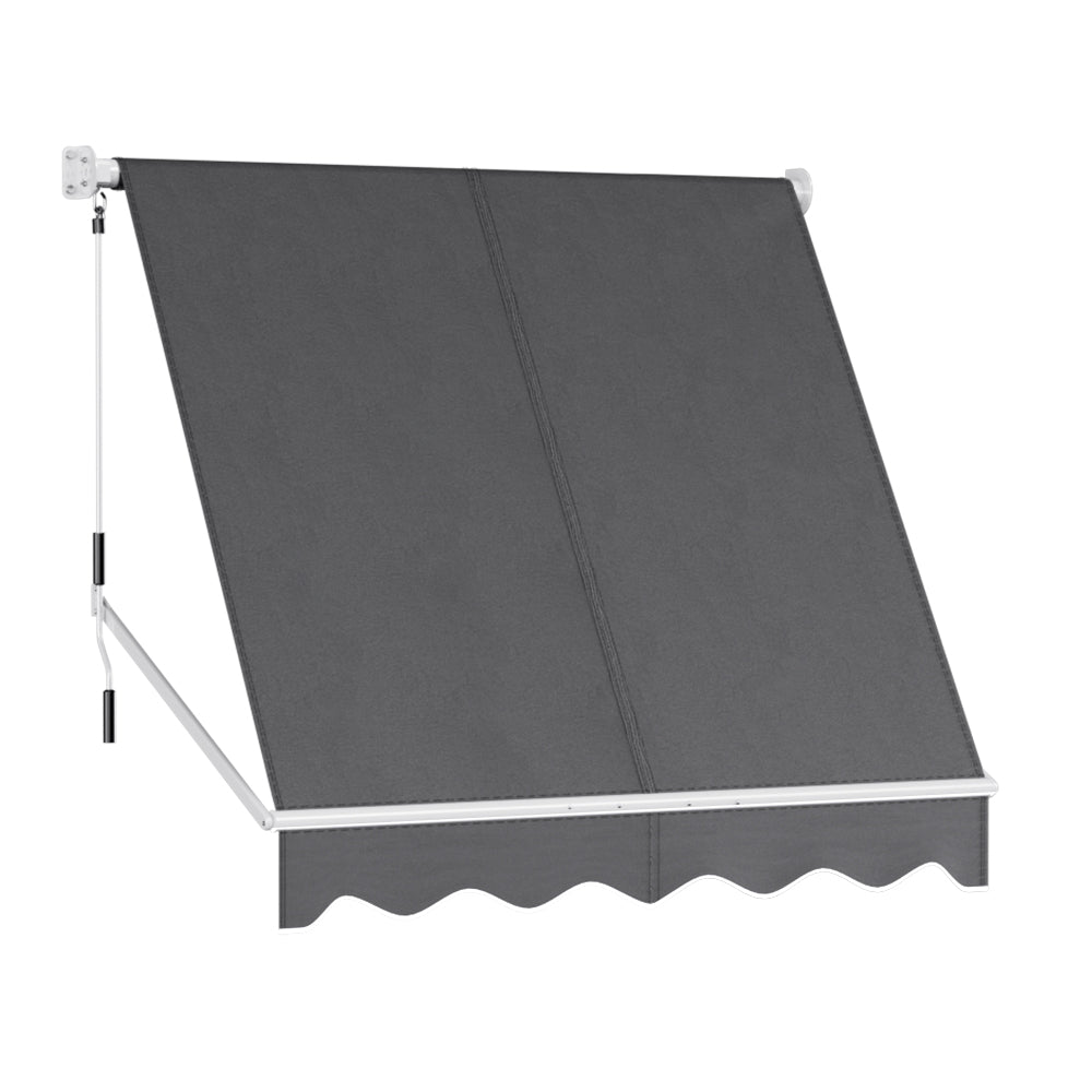 Marlook Retractable Fixed Pivot Arm Window Awning Outdoor Blinds 2.1X2.1M Grey