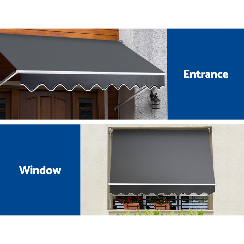 Marlook Window Fixed Pivot Arm Awning Outdoor Blinds Retractable Patio 2.4X2.1M