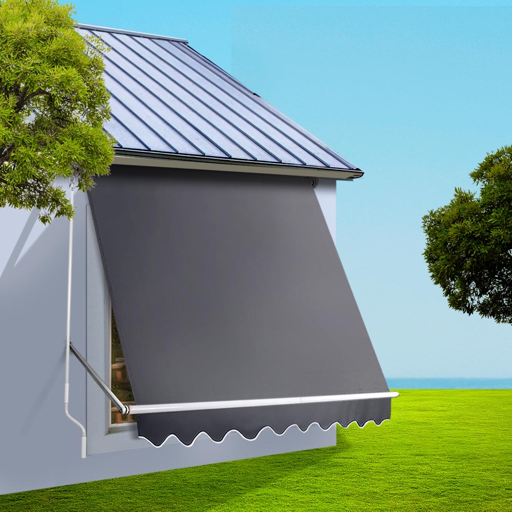 Marlook Window Fixed Pivot Arm Awning Outdoor Blinds Retractable Patio 2.4X2.1M