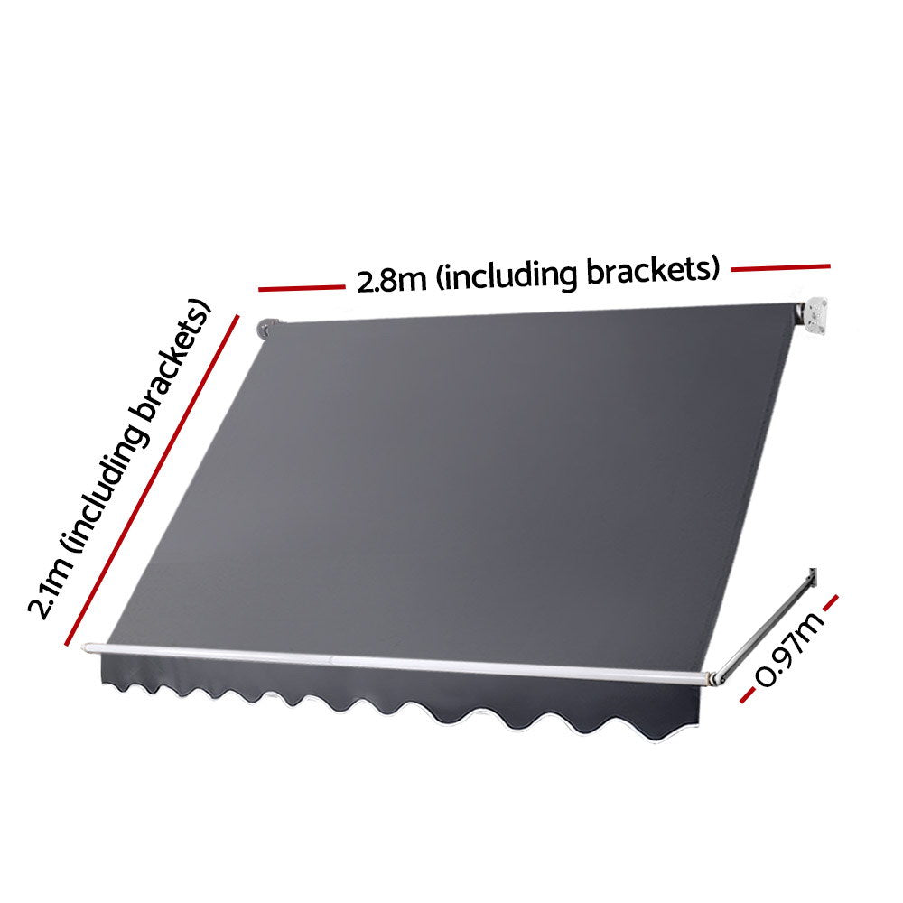 Marlook Window Fixed Pivot Arm Awning Patio Outdoor Blinds Retractable 2.8X2.1M