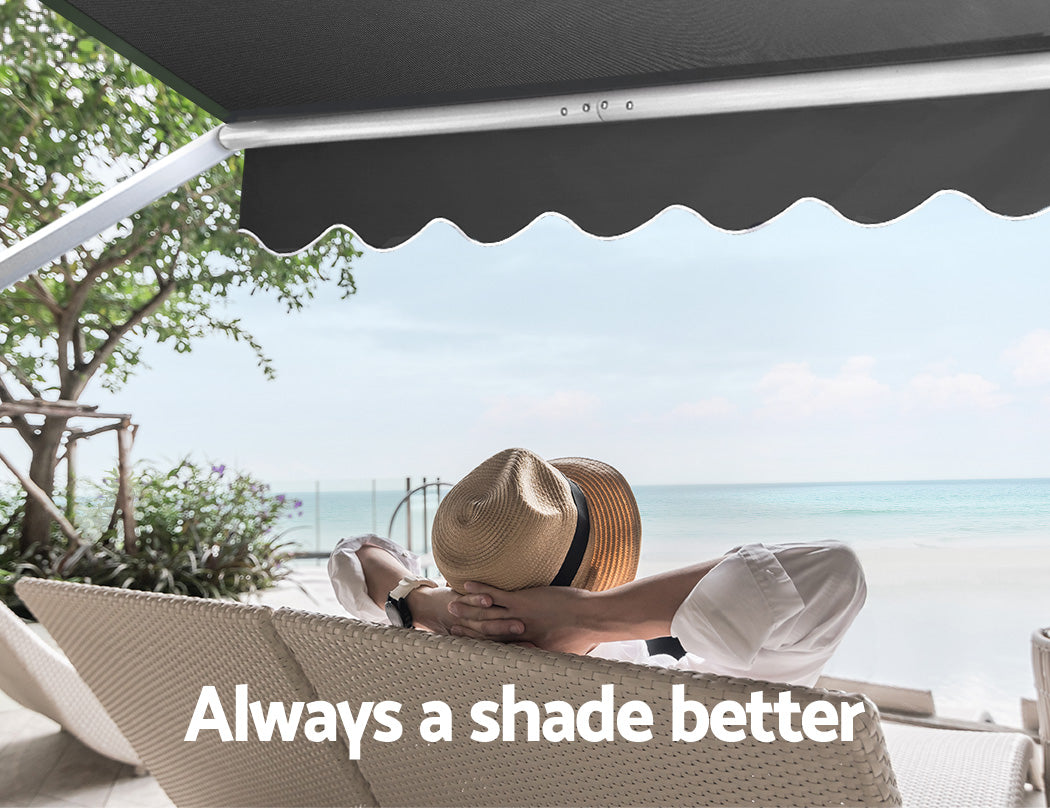 Marlook Window Fixed Pivot Arm Awning Patio Outdoor Blinds Retractable 2.8X2.1M