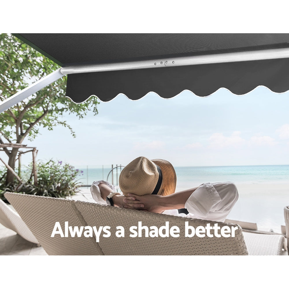 Marlook Window Fixed Pivot Arm Awning Outdoor Blinds Retractable Canopy3.1X2.1M