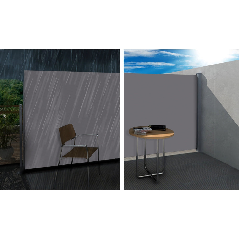 Marlook Side Awning Sun Shade Outdoor Blinds Retractable Screen 1.4X3M GR