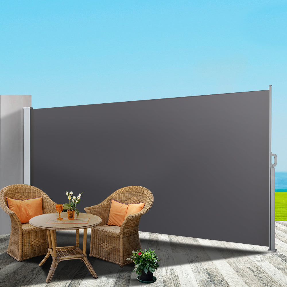 Marlook Side Awning Sun Shade Outdoor Blinds Retractable Screen 1.4X3M GR