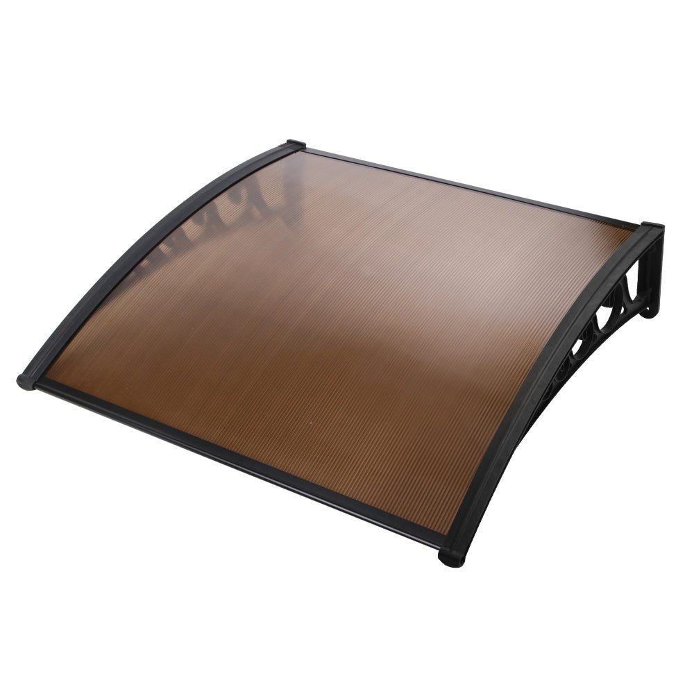 Marlook Window Door Awning 1mx1.2m Brown Hollow Sheet Plastic Frame