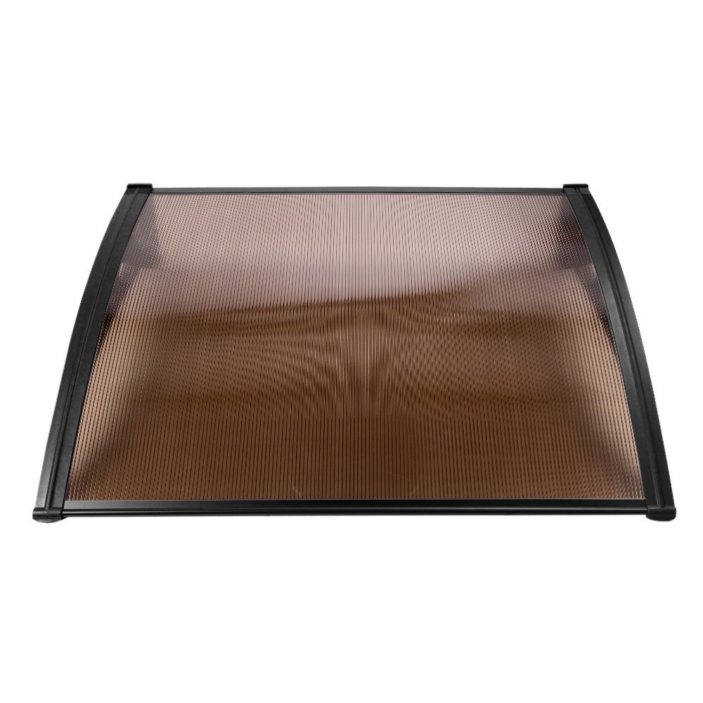 Marlook Window Door Awning 1mx1.2m Brown Hollow Sheet Plastic Frame