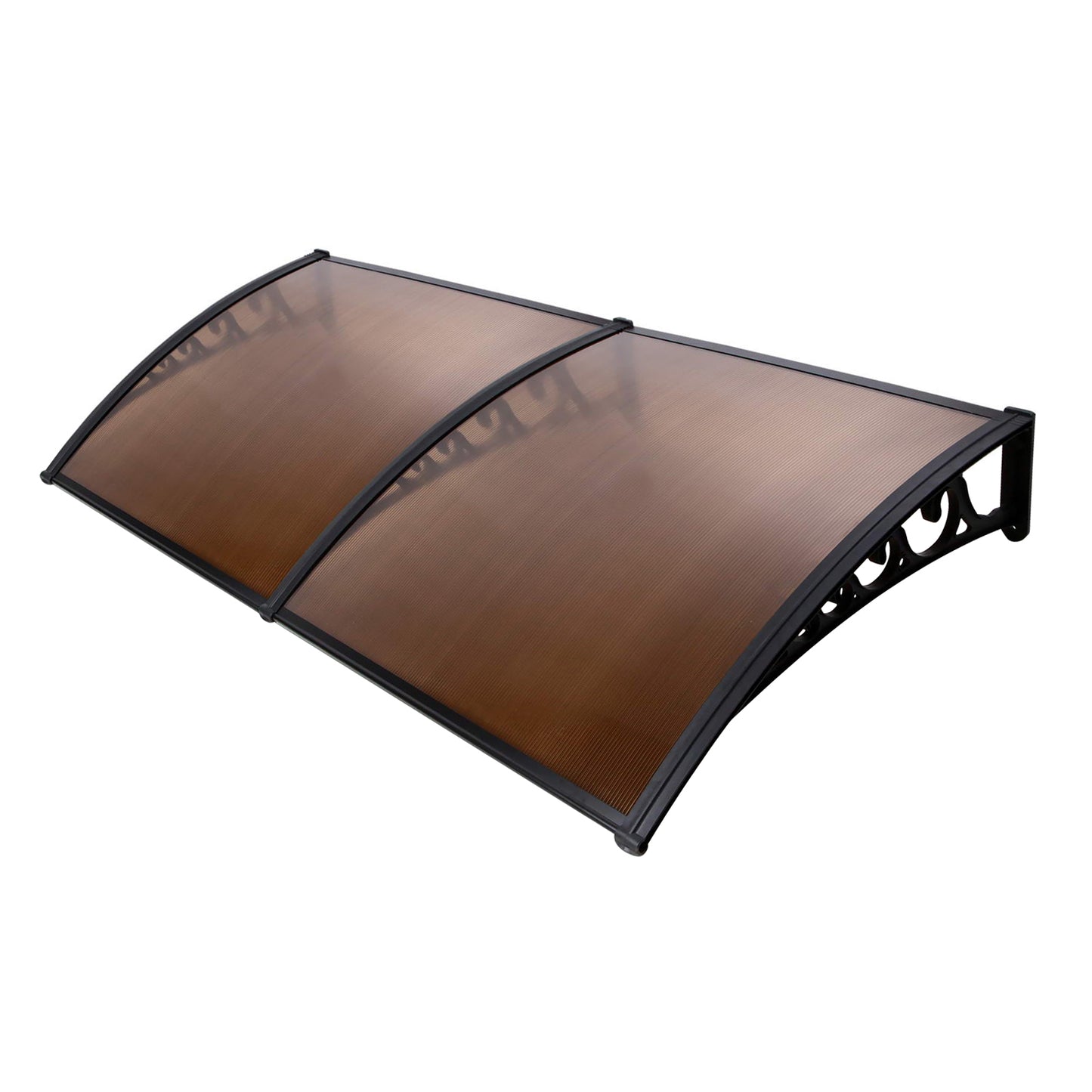 Marlook Window Door Awning 1mx2.4m Brown Hollow Sheet Plastic Frame
