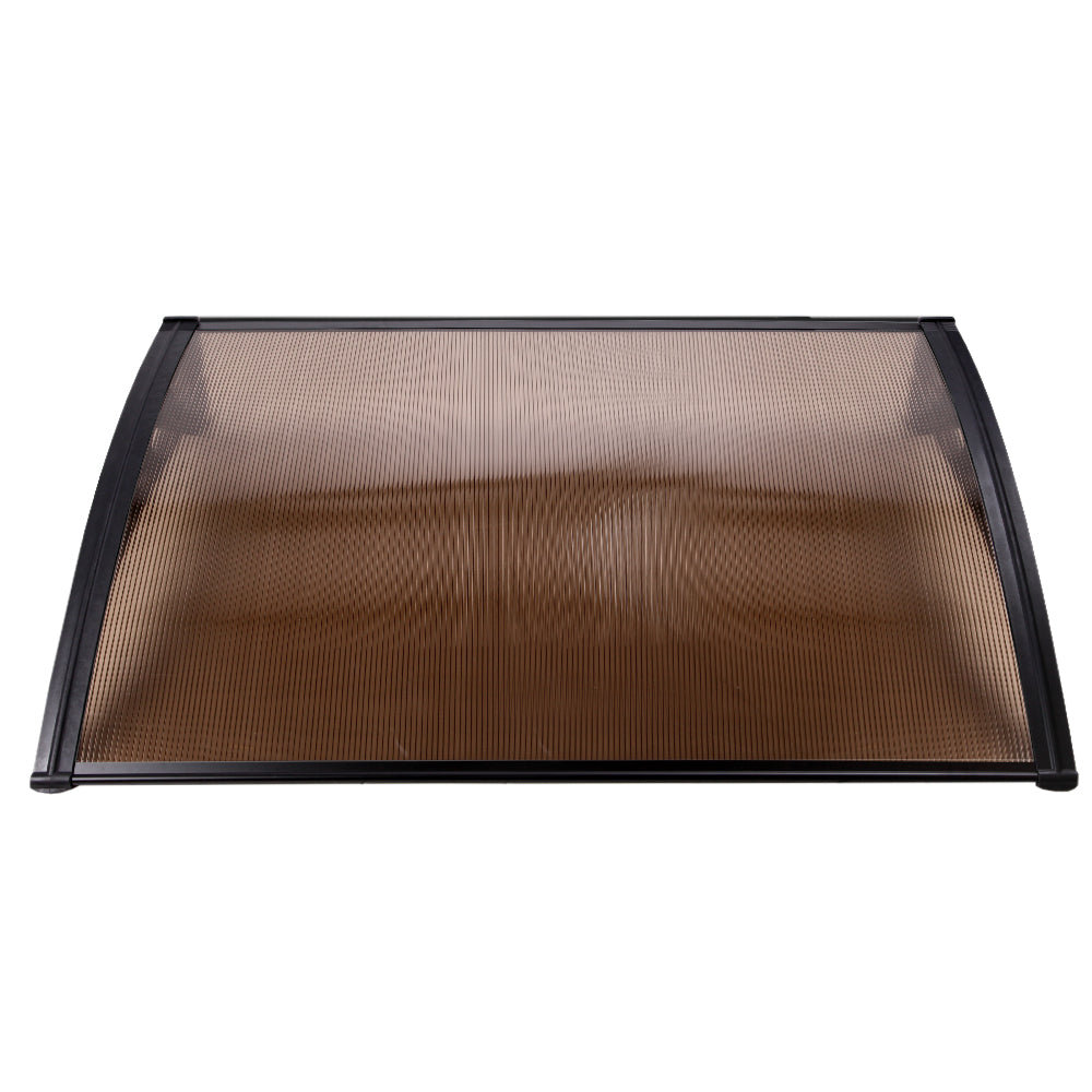 Marlook Window Door Awning 1mx2.4m Brown Hollow Sheet Plastic Frame