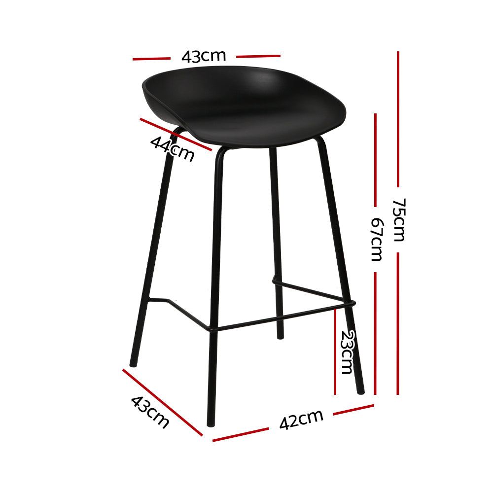 Marlook 2x Bar Stools Kitchen Counter Stools Metal