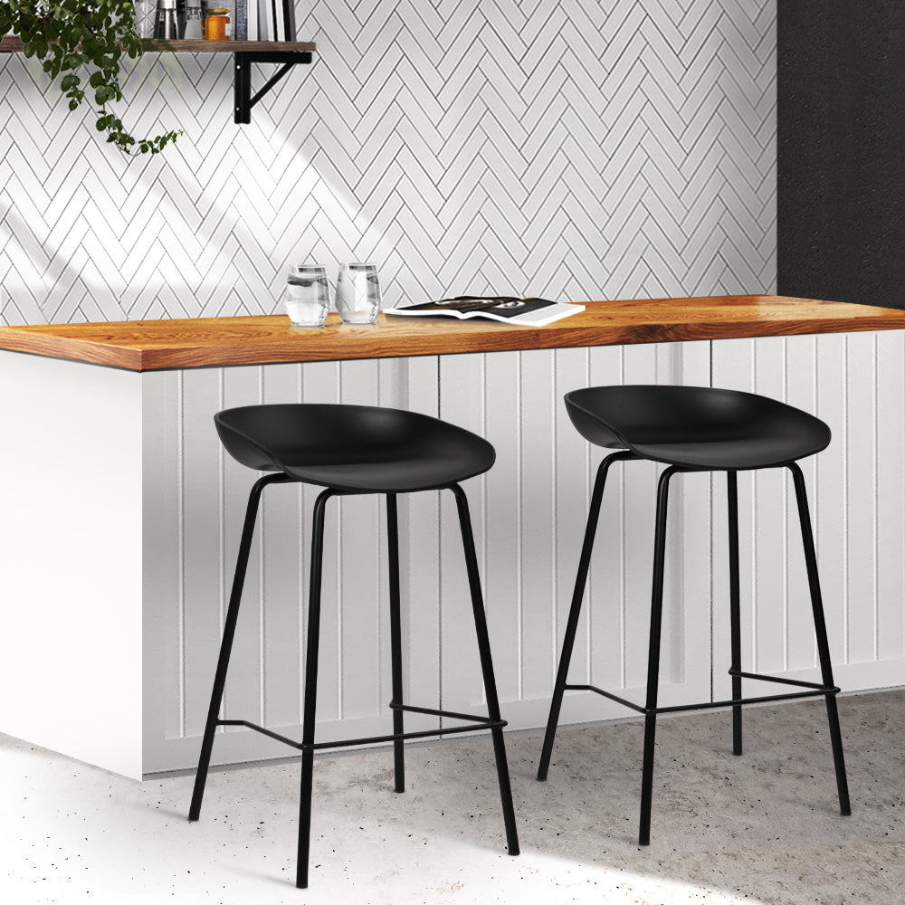 Marlook 2x Bar Stools Kitchen Counter Stools Metal