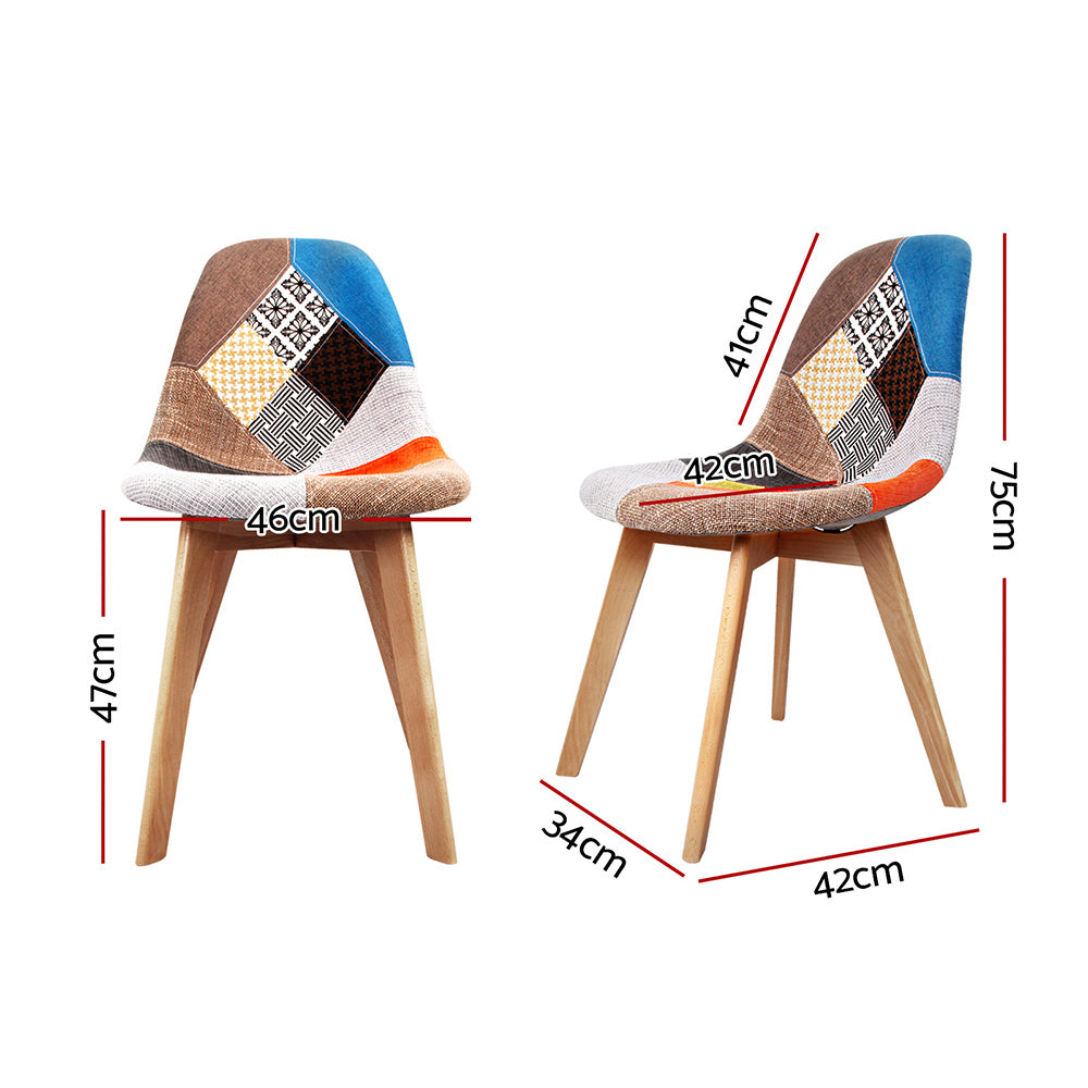 Marlook Dining Chairs Set of 2 Fabric Retro Replica DSW