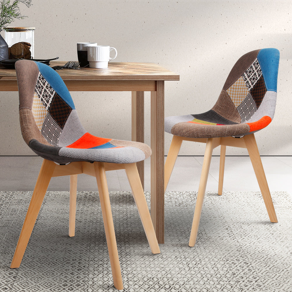 Marlook Dining Chairs Set of 2 Fabric Retro Replica DSW